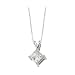 14K White Gold 4.5 MM Square Shaped Cubic Zirconia (Created) Solitaire Pendant with Chain