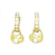 14K Yellow Gold CZ Heart Huggy Earrings