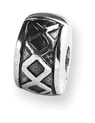 Hinged X Clip Charm in Silver for 3mm Charm Bracelets
