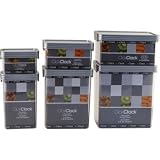 Click-Clack Grey Rectangular Container Set 6-pc. by Click-Clack
