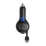 Rubberized Retractable Car Charger for Samsung Convoy U640