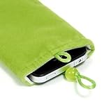 Bluecell Green Faux suede Carrying Bag/Sleeve for iPhone 3GS/4 + Free Bluec ....