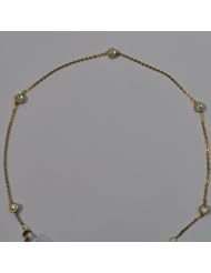 14kt Yellow Gold Diamond Bezzeled Anklet