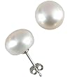 White 10-11mm AAAA Cultured Pearl Platinum Overlay CAREFREE Sterling Silver Stud Earrings (LS1B) White 10-11mm AAAA Cultured Pearl Platinum Overlay CAREFREE Sterling Silver Stud Earrings (LS1B)