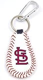 St. Louis Cardinals Keychain - Classic Baseball Pigskin Leather Carabiner Clip Team Logo