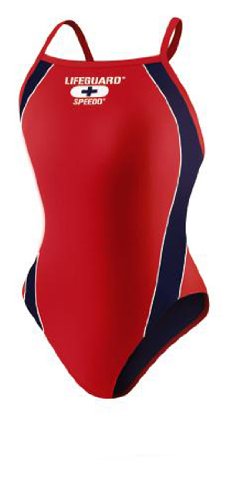 Speedo Lifeguard Axcel Back Female Youth Navy/Red 28