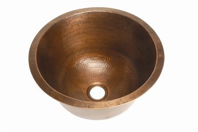 Large Round Copper Bar Sink w/Flat Bottom - C3BAR