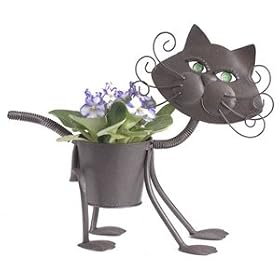 Mini Glamour Cat Metal Planter by Winning Gifts