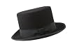Broner Black Top Hat with Ribbon Band Black Wool Tophat