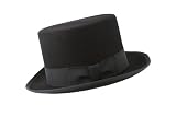 Broner Black Top Hat with Ribbon Band Black Wool Tophat