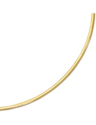 14K 18" Yellow Gold 4.0mm Polish Diamond Cut Classic Omega Necklace With Box Catch