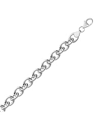 Sterling Silver Rolo Chain Charm Bracelet