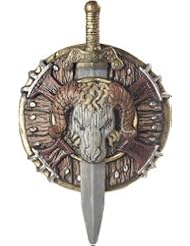 California Costumes - Barbarian Combat Shield and Sword, Silver, One-Size