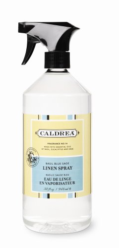 Caldrea Linen Spray, Basil Blue Sage, 32-Ounce Bottle Pack of 6