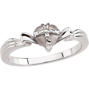 Genuine IceCarats Designer Jewelry Gift Sterling Silver Gift Wrapped Heart Chastity Ri. Gift Wrapped Heart Chastity Ri In Sterling Silver Size 4