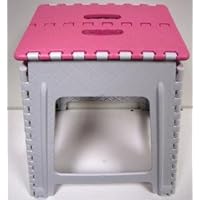 18 Step Stool - Imperial Easy Folding Step Stool With Handles - MW1110 Pink and White Large