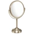 Jerdon JP910NB 6-Inch Table Top Mirror, 10X Magnification, Nickel Finish
