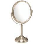 Jerdon JP910NB 6-Inch Table Top Mirror, 10X Magnification, Nickel Finish