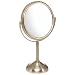 Jerdon JP910NB 6-Inch Table Top Mirror, 10X Magnification, Nickel Finish