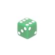 Opaque 12mm 6-sided Square Edge Dice, Green with White