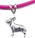 18 Fuschia Siberian Husky Necklace Sterling Silver Jewelry
