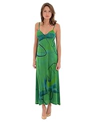 Elasticized Empire   Waistline Polyester/Knit Tropical Print Maxi Dress 