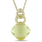 31gCOVXEk6L. SL160  10k Yellow Gold Lemon Quartz and Diamond Necklace