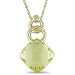 10k Yellow Gold Lemon Quartz and Diamond Necklace