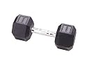 York 17.5kg Rubber Hex Dumbbell