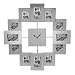 Photo Frame Clock (Holds 12 photographs, Silver colour)