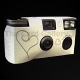 Ivory with Silver Hearts Single Use Disposable Wedding Cameras - 27 exposures with flash - Sold Singularly - Free UK Delivery!
