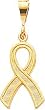 14K Gold Awareness Ribbon Pendant