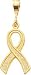 14K Gold Awareness Ribbon Pendant
