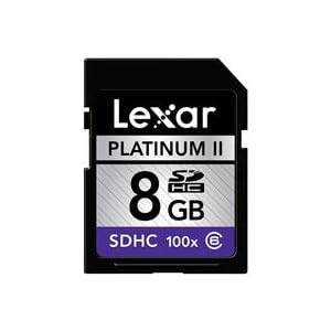 Lexar Platinum II 8 GB 100x SD/SDHC Flash Memory Card LSD8GBBSBNA100