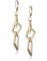 Kenneth Cole New York "Metal Edge" Geometric Pave Triple Link Drop Earrings