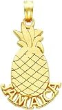 14K Gold Jamaica & Pineapple Charm
