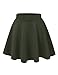 Noble U Women's Basic Solid Versatile Stretchy Swing Mini Skater Skirt