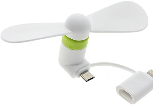 Boytond Mini Portable Dock Usb Fan Cooler, OTG Micro USB and 8 Pin Lightning Phone Fan for iphone ipad and Samsung Htc Android phone (white)