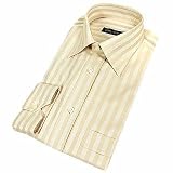 Forzieri Light Tan & White Striped Cotton Dress Shirt
