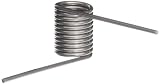302 Stainless Steel Torsion Spring, Right Hand Wind Direction, 270° Deflection, 0.353" OD, 0.038" Wire Size, 1.25" Leg Length, 0.218" Mandrel Size, 0.475" Min. Axial Space (Pack of 10)