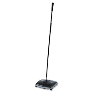 Rubbermaid Commercial Prod. 421288BK Floor/Carpet Sweeper, Flat Fold Handle, 6-1/2 in. W, Black/Gray