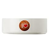 Large Dog Cat Food Water Bowl I Love Basketball