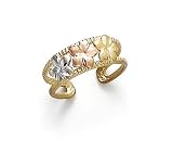 14k Tricolor Plumeria Toe Ring - JewelryWeb