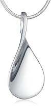 Silver P10362 Tear Drop Pendant + Snake Chain 16" + Extender