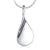 Silver P10362 Tear Drop Pendant + Snake Chain 16" + Extender