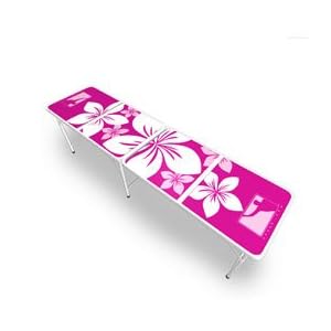 BPONG 8-FT Portable Beer Pong Table - Pink Hawaiian by 