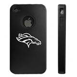Apple iPhone 4 4S 4G Black Aluminum & Silicone Case Denver Broncos