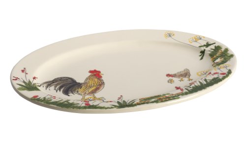 Paula Deen Signature Dinnerware Southern Rooster Collection Oval Serving Platter, 10-Inch by 14-Inch On Sale