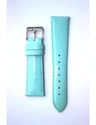 18mm AQUA Patent Leather Watchband with Quick Release Pins Michele Style
