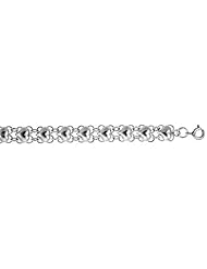 Sterling Silver Charm Bracelet w/ Polished Hearts